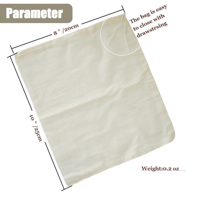 AUXIN Cheesecloth Bags for Straining Reusable Cold Brew Coffee Cheese Cloths Strainer Large Nut Milk Tea Juice Bag 100% Natural Cotton Fine Mesh Filter Bags(Small 4 Pack) - Image 4
